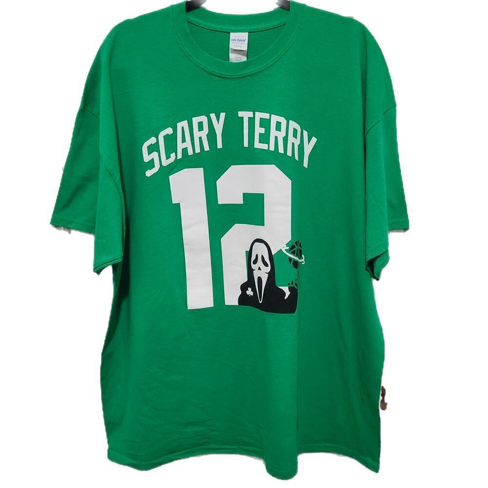 TERRY ROZIER 12 CELTICS Tshirt SCARY TERRY Green White NBA Size XXL
